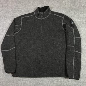 Kuhl Thermokore Sweater Mens XL Gray 1/4 Zip Pullover Outdoor Hiking Thermal